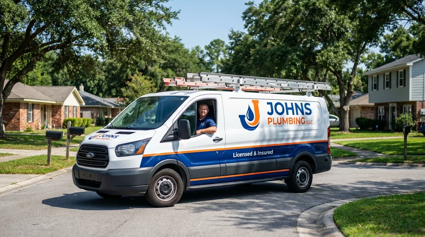 Johns Plumbing LLC service van in Swanquarter, NC
