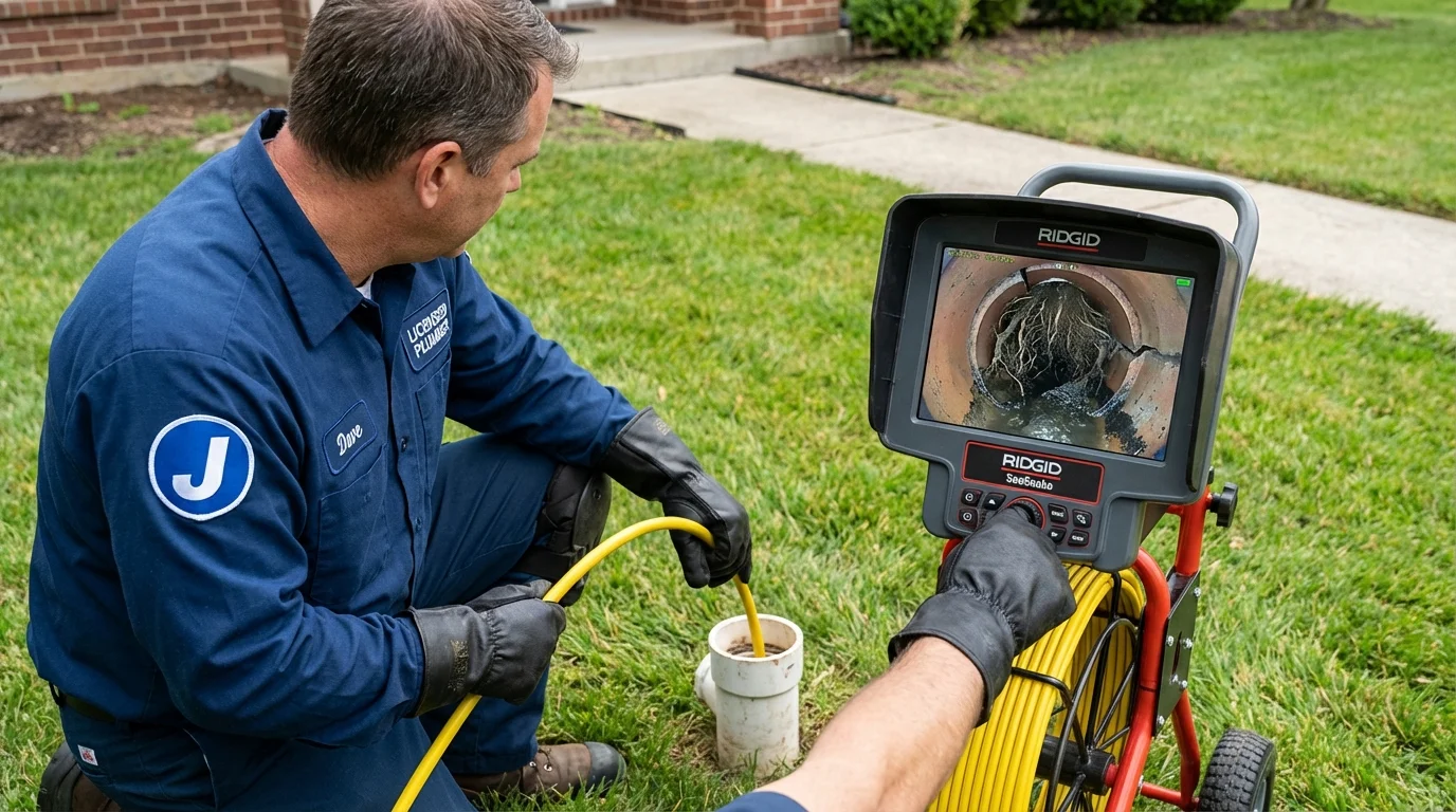 Sewer camera inspection being performed by Johns Plumbing LLC in Swanquarter
